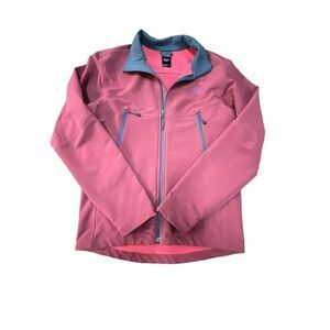 The north face softshell lightweight fast dry rdt zip up maroon burgundy jacket